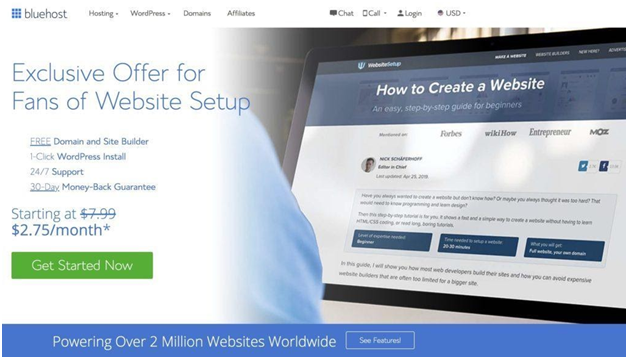  ডোমেইন নাম এবং হোস্টিং কেনার জন্য Bluehost বর্তমানে সবচেয়ে জনপ্রিয়   